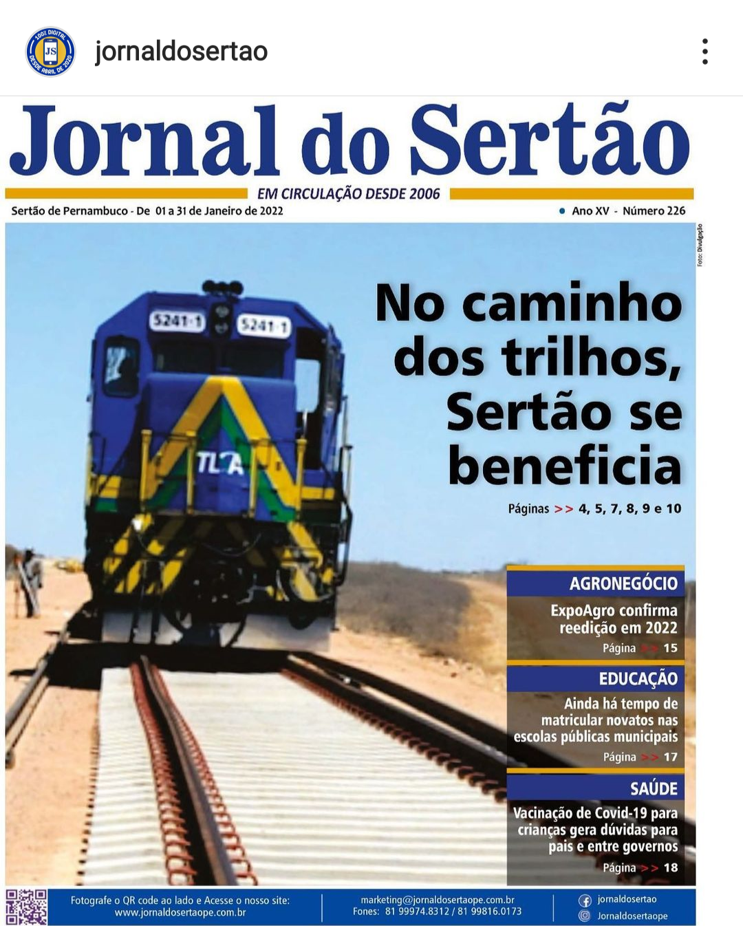 Sertão se beneficia com nova modelagem de ferrovias