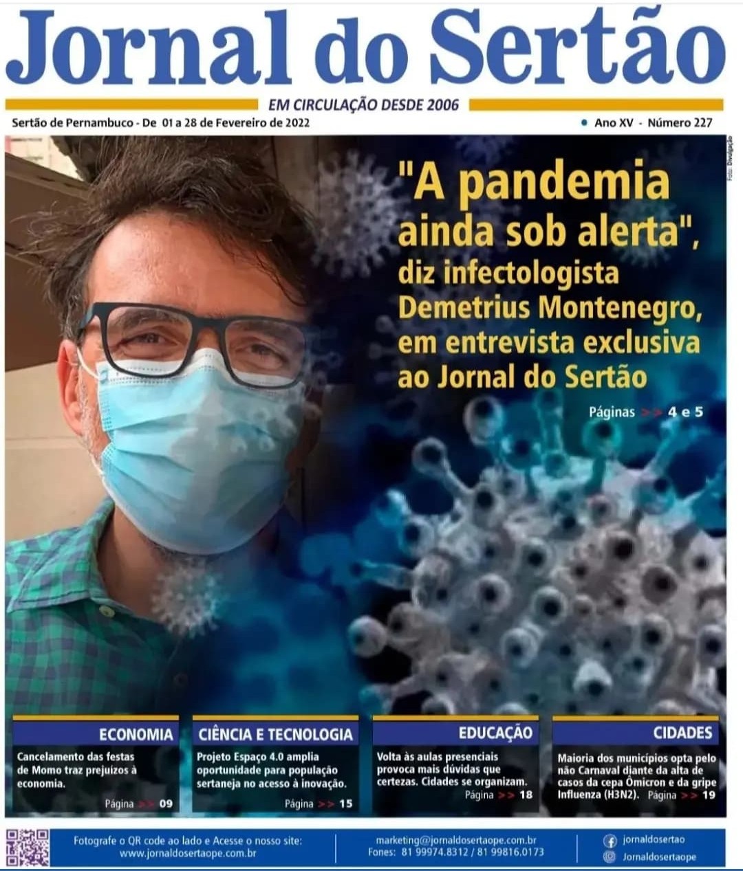 “Pandemia ainda sob alerta”, diz infectologista Demetrius Montenegro, em entrevista exclusiva ao Jornal do Sertão
